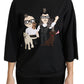 Dolce & Gabbana Black #dgfamily Top T-shirt Silk Blouse