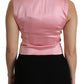 Dolce & Gabbana Pink Gold Brocade Waistcoat Vest Blouse Top