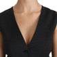 Dolce & Gabbana Black Dotted Waistcoat Vest Blouse Top