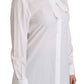 Dolce & Gabbana White Tie Neck Long Sleeve Shirt