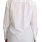 Dolce & Gabbana White Tie Neck Long Sleeve Shirt