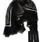 Dolce & Gabbana Black Dotted Wrap Shawl Cashmere Scarf