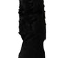 Dolce & Gabbana Black Elbow Length Mitten Suede Fur Gloves