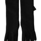 Dolce & Gabbana Black Gray Mid Arm Length Mittens Wool  Gloves