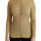 Dolce & Gabbana Gold Long Sleeve Cardigan Viscose Sweater