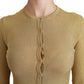 Dolce & Gabbana Gold Long Sleeve Cardigan Viscose Sweater