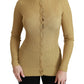 Dolce & Gabbana Gold Long Sleeve Cardigan Viscose Sweater