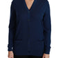 Dolce & Gabbana Blue Button Cardigan Virgin Wool Sweater