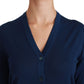 Dolce & Gabbana Blue Button Cardigan Virgin Wool Sweater