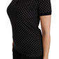 Dolce & Gabbana Black Dotted Collared Polo Shirt Cotton Top