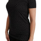 Dolce & Gabbana Black Dotted Crewneck Cotton Top T-shirt