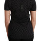 Dolce & Gabbana Black Dotted Crewneck Cotton Top T-shirt