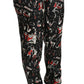 Dolce & Gabbana Black Silk Instrument Mid Waist Pants