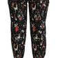 Dolce & Gabbana Black Silk Instrument Mid Waist Pants