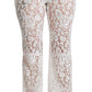 Dolce & Gabbana Elegant White Lace High Waist Pants