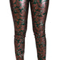 Dolce & Gabbana Green Bronze Leaf Tights Skinny Pants