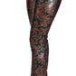 Dolce & Gabbana Green Bronze Leaf Tights Skinny Pants