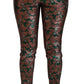 Dolce & Gabbana Green Bronze Leaf Tights Skinny Pants