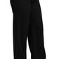 Dolce & Gabbana Black Wide Leg Flared Trouser Cashmere Pants