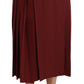 Dolce & Gabbana Red High Waist Pleated Maxi Wool Skirt