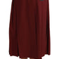 Dolce & Gabbana Red High Waist Pleated Maxi Wool Skirt