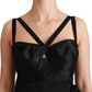 Dolce & Gabbana Black Stretch Satin Jacquard Mini Dress