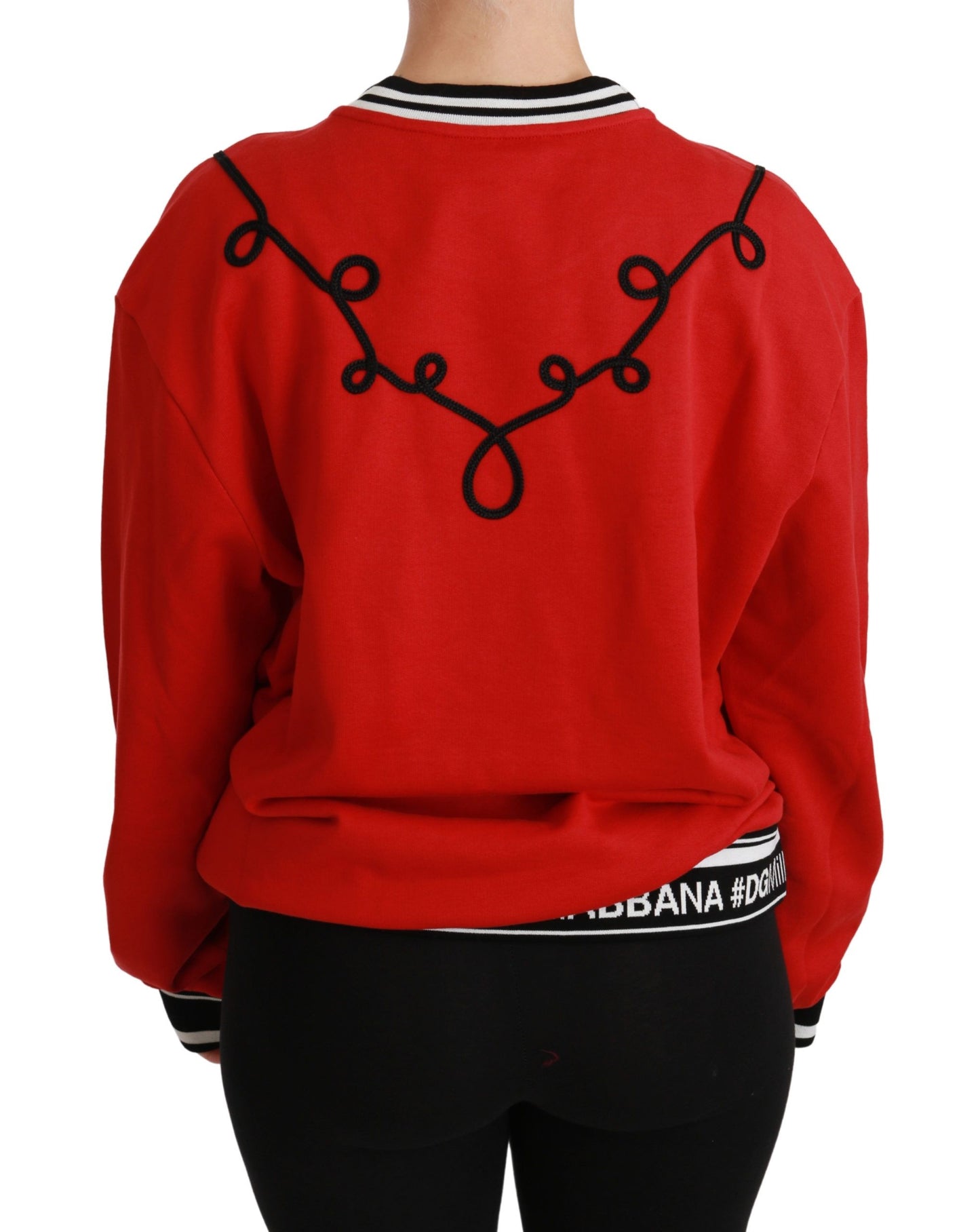 Dolce & Gabbana Red Queen Sequined Love Pullover Sweater