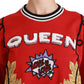 Dolce & Gabbana Red Queen Sequined Love Pullover Sweater