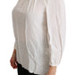 Dolce & Gabbana White Turtle Neck Blouse Shirt Silk Top