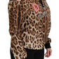 Dolce & Gabbana Brown Hooded Studded Ayers Leopard Sweater