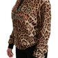 Dolce & Gabbana Brown Hooded Studded Ayers Leopard Sweater