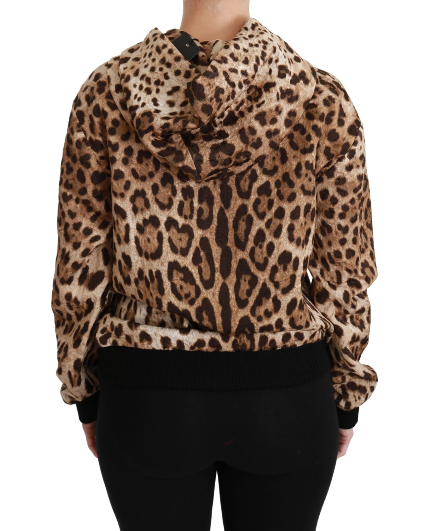 Dolce & Gabbana Brown Hooded Studded Ayers Leopard Sweater