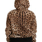 Dolce & Gabbana Brown Hooded Studded Ayers Leopard Sweater