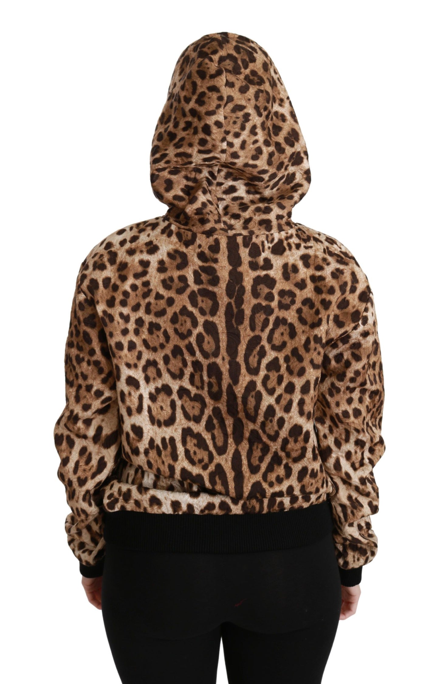 Dolce & Gabbana Brown Hooded Studded Ayers Leopard Sweater