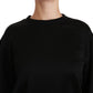 Dolce & Gabbana Black Cotton Crewneck Pullover Sweater