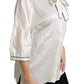 Dolce & Gabbana Beige 3/4 Sleeve Shirt Blouse Silk Top