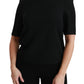 Dolce & Gabbana Black Short Sleeve Casual Top Stretch Blouse