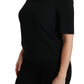 Dolce & Gabbana Black Short Sleeve Casual Top Stretch Blouse