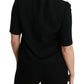 Dolce & Gabbana Black Short Sleeve Casual Top Stretch Blouse