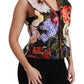 Dolce & Gabbana Multicolor Floral Sleeveless Waistcoat Top Vest