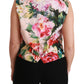 Dolce & Gabbana Multicolor Floral Sleeveless Waistcoat Top Vest