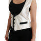 Dolce & Gabbana White Waistcoat Slim Vest Silk Top