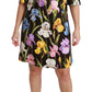 Dolce & Gabbana Black Cotton Silk Floral Shift Dress