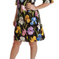 Dolce & Gabbana Black Cotton Silk Floral Shift Dress