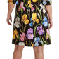 Dolce & Gabbana Black Cotton Silk Floral Shift Dress