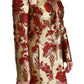 Dolce & Gabbana Elegant Gold Red Floral Brocade Trench Coat