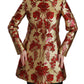 Dolce & Gabbana Elegant Gold Red Floral Brocade Trench Coat