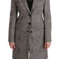 Dolce & Gabbana Elegant Multicolor Checked Knee-Length Jacket Coat