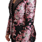 Dolce & Gabbana Elegant Black Pink Floral Jacquard Blazer Jacket