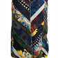 Dolce & Gabbana Multicolor Silk Geometric High Waist Maxi Skirt